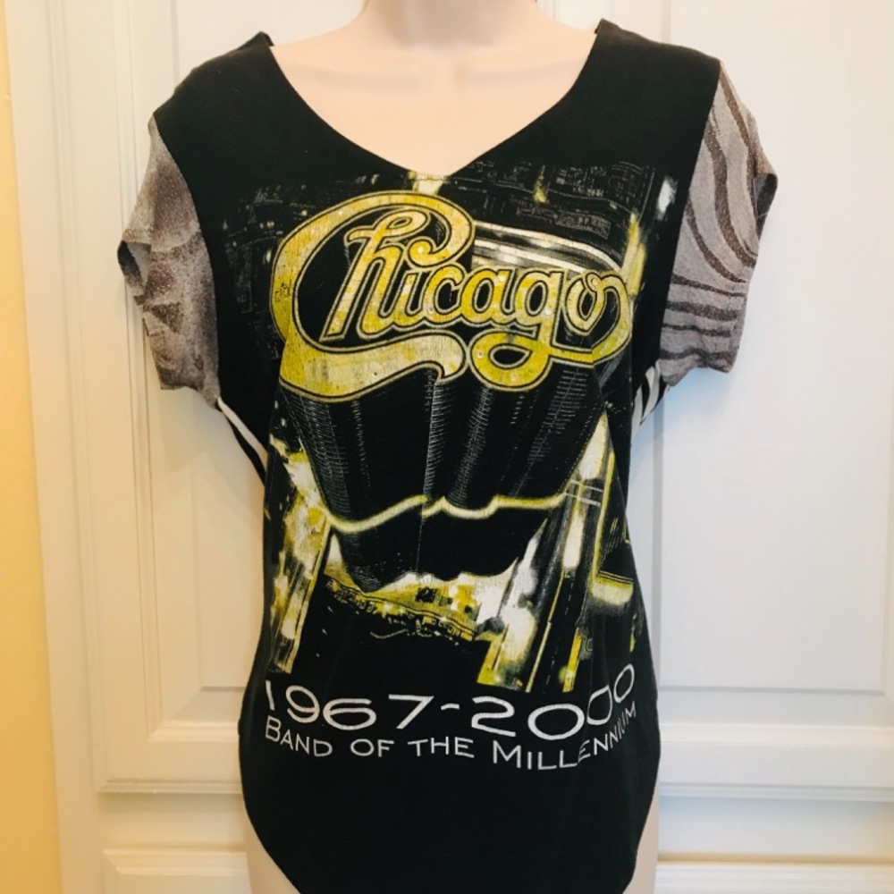 Chicago band handmade concert tee shirt, size med